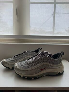 Nike Air Max 97 in Gray with Red Swoosh